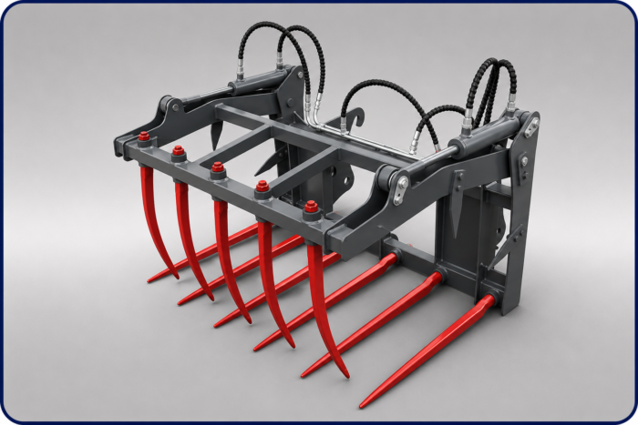 Silage Grapple Attachment - SG-EL - EcoTrack Equipment