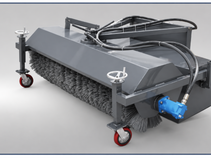 EcoTrack Electric Loader EL Series Snow and Angle Broom Attachment