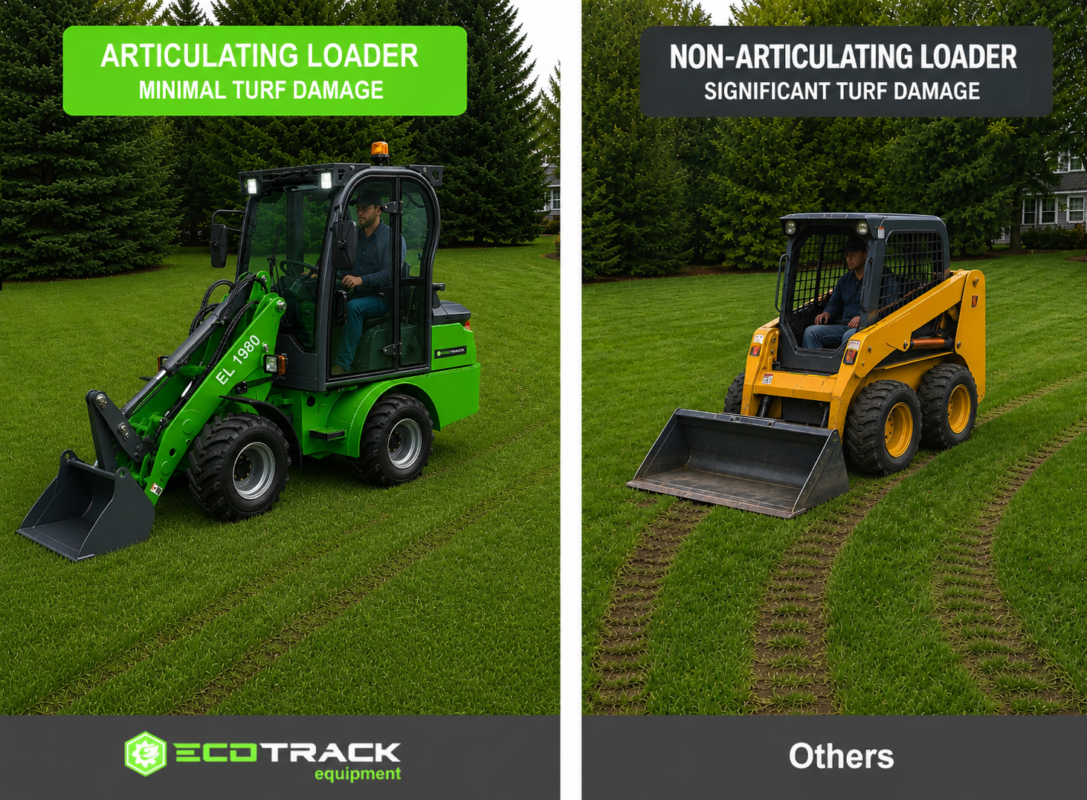 EcoTrack - Electric Articulating Front End Wheel Loader - EL1980 - Bucket Capacity 1980 lbs - Articulation Comparison