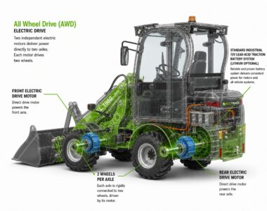 EcoTrack - Electric Articulating Front End Wheel Loader - EL1980 - Bucket Capacity 1980 lbs - L